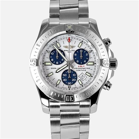 Preowned Breitling Colt Chronograph Blue Dial Stainless Steel 